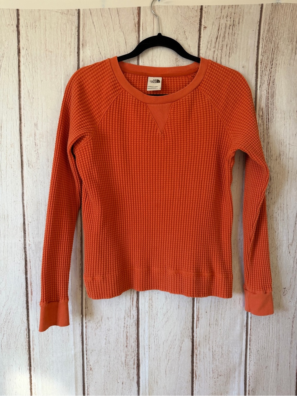 The North Face Women's Waffle Knit Crewneck Sweater Orange
Size Small